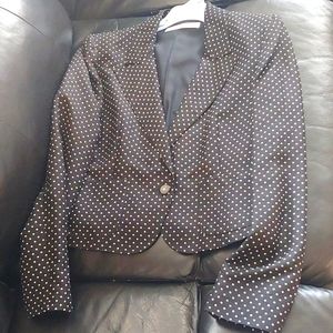 Black & Cream PokaDot Valentino Blazer